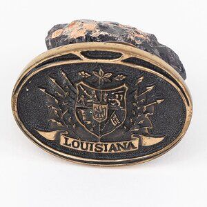 VTG 1978 Solid Brass Louisiana Registered Collection Belt Buckle